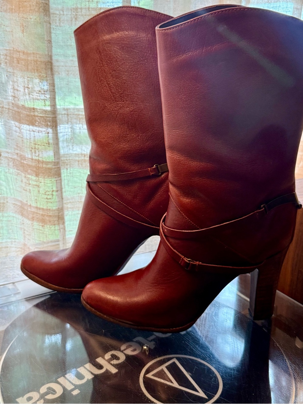 6.5 High-Heel Burgundy Red Leather Ankle Boots Made in Argentina 1990 Festival